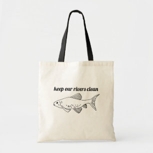 Rivieren schoon Milieu Eco-bewuste Vissen Tote Bag