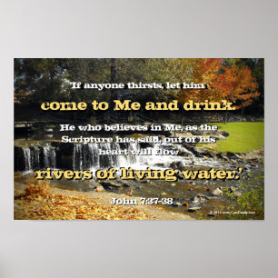 Rivieren van Levend Water, Johannes 7:37 Christeli Poster