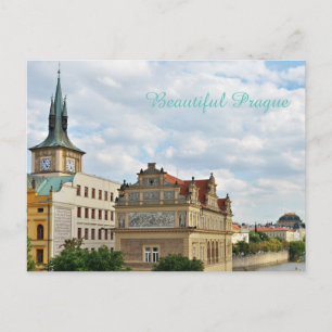 Rivierkant van Praag Tsjechië Briefkaart