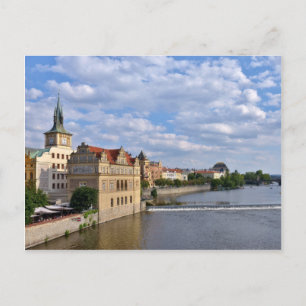 Rivierkant van Praag, Tsjechische Republiek, vakan Briefkaart
