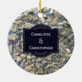 rivierkeien en gepersonaliseerde waterweduwen keramisch ornament