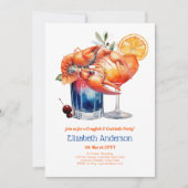 Rivierkreeft Cocktail Party Rivierkreeft en Drinke Kaart (Voorkant)