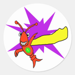 Rivierkreeft (kreeft) superheld ronde sticker