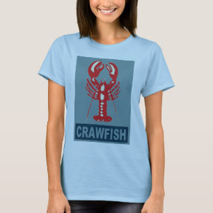 Rivierkreeft rood en blauw t-shirt