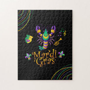 Rivierkreeft/trompet/masker/fleur de lis Mardi Gra Legpuzzel