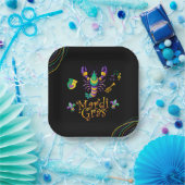 Rivierkreeft/trompet/masker/fleur de lis Mardi Gra Papieren Bordje (Feest)