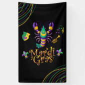 Rivierkreeft/trompet/masker/fleur de lis Mardi Gra Spandoek (Verticaal)