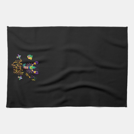 Rivierkreeft/trompet/masker/fleur de lis Mardi Gra Theedoek (Horizontaal)