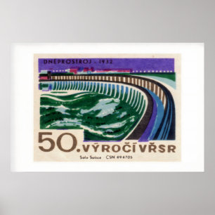 Rivierlandschap Vintage scène Vintage luciferdoosj Poster