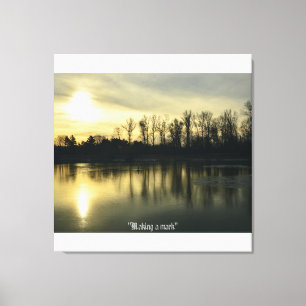 Rivierlandschap Zonnevermeerderde schilderdruk Canvas Afdruk