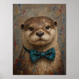 Rivierotter wandkunst — Portret van een elegante o Poster