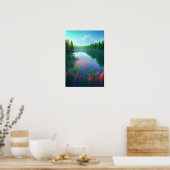 Rivier's omhelzing, rustig water poster (Keuken)