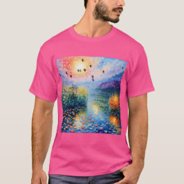 rivierscène met heteluchtballonnen t-shirt