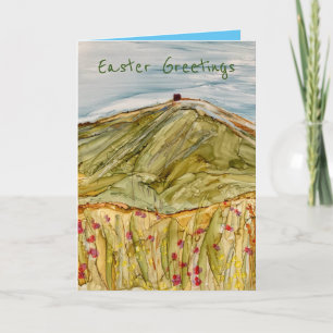 Rivington Pike Horwich impressionistische paaskaar Kaart