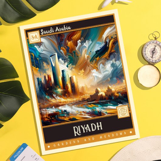 Riyad, Saoedi-Arabië |  schilderij Briefkaart