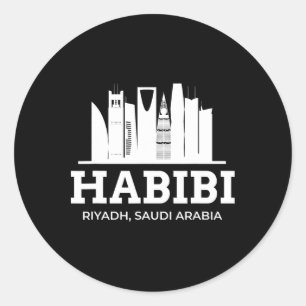 Riyadh Habibi Love Saudi-Arabië Vakantie Souvenir  Ronde Sticker