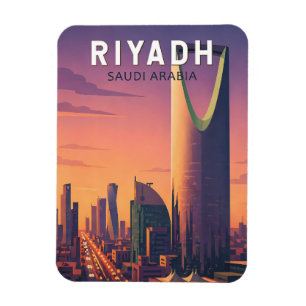 Riyadh Saoedi-Arabië Illustratie Reis Kunst Retro Magneet