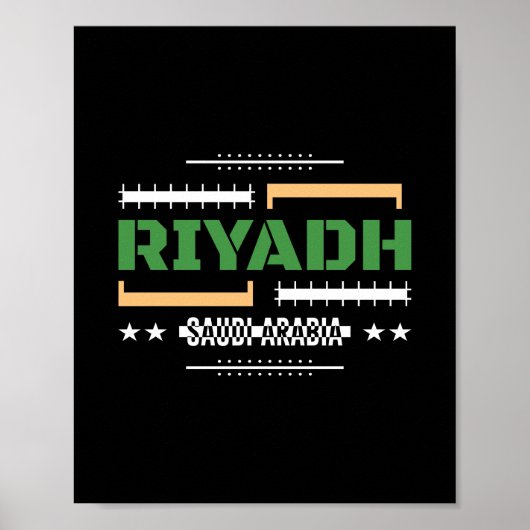 Riyadh Saoedi-Arabië Moderne Typografie Reisontwer Poster (Voorkant)