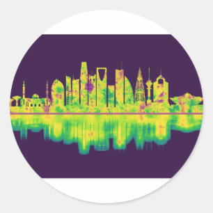 Riyadh Saudi-Arabië Skyline Ronde Sticker