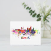 Riyadh skyline in watercolor briefkaart (Staand voorkant)