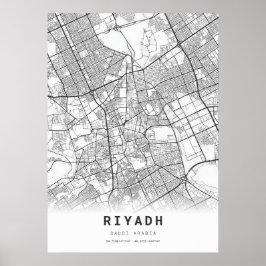 Riyadh Stadsplattegrond Poster