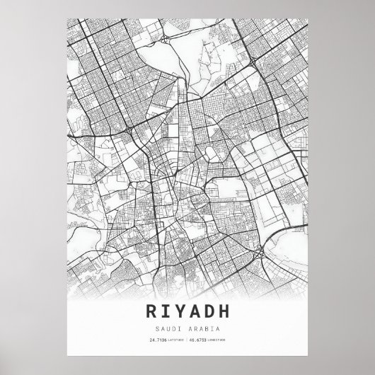 Riyadh Stadsplattegrond Poster (Voorkant)