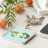 Riyah-Li Design Rainbow Pooping Unicorn Sleutelhanger (Zijkant)