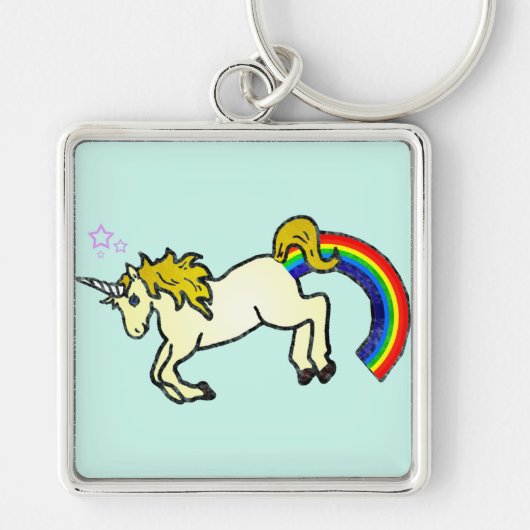 Riyah-Li Design Rainbow Pooping Unicorn Sleutelhanger (Voorkant)