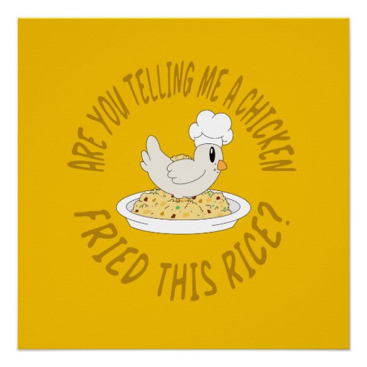 Riz au poulet frit Poster brillant (Devant)