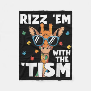 Rizz EM met de TISM Autisme Giraffe Grappig Autism Fleece Deken
