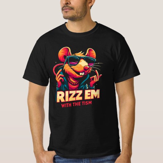 Rizz Em met het Tism Rat T-shirt – Funny Cool Gra (Voorkant)