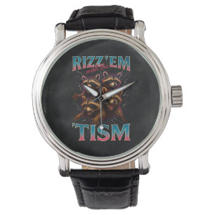 Rizz Em With The Tism Meme Autisme Grappige Wasbee Horloge