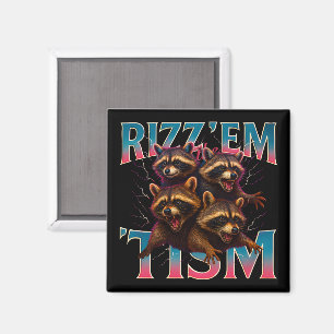 Rizz Em With The Tism Meme Autisme Grappige Wasbee Magneet