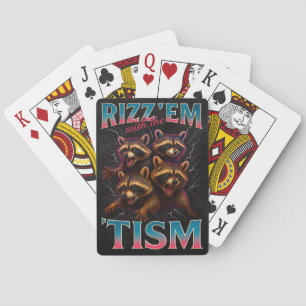 Rizz Em With The Tism Meme Autisme Grappige Wasbee Pokerkaarten