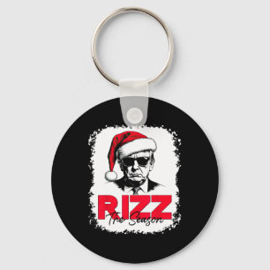 Rizz het seizoen Cool Santa Trump Kerstmis Sleutelhanger