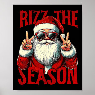Rizz het seizoen Grappig Cool Bruh Kerstman Vrolij Poster