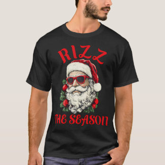 Rizz het seizoen Grappig Cool Santa Christmas Rizz T-shirt