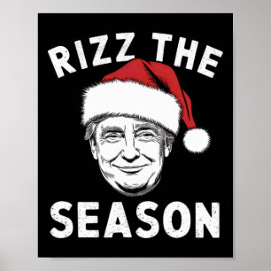 Rizz het seizoen Grappig Trump Kerstman Poster