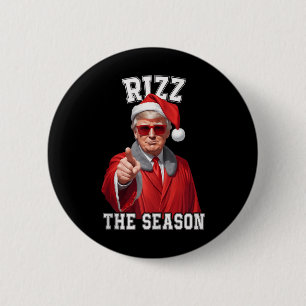 Rizz het seizoen Grappig Trump Kerstman Ronde Button 5,7 Cm