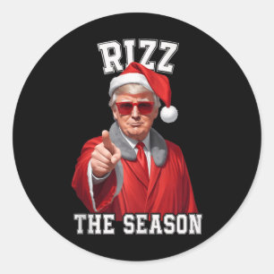 Rizz het seizoen Grappig Trump Kerstman Ronde Sticker