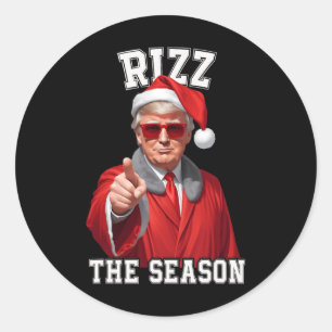 Rizz het seizoen Grappig Trump Kerstman Ronde Sticker