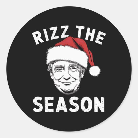 Rizz het seizoen Grappig Trump Kerstman Ronde Sticker (Voorkant)