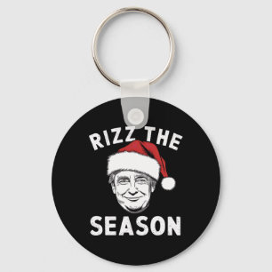 Rizz het seizoen Grappig Trump Kerstman Sleutelhanger