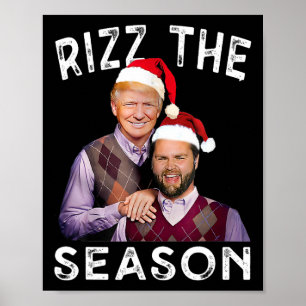 Rizz het seizoen Grappig Trump Vance Kerstman Poster