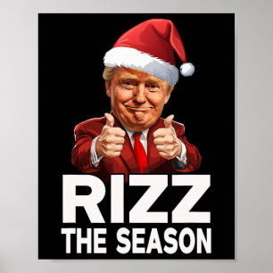 Rizz Het Seizoen Kerst Grappig Trump Santa Pajama Poster