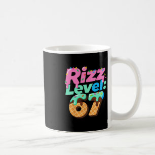 Rizz Level 67 Meme T-shirt Ice Cream Drip Meme Six Koffiemok