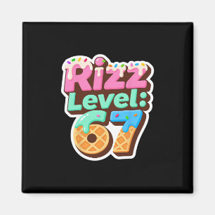 Rizz Level 67 Meme T-shirt Ijsdruppel Meme Six S Magneet