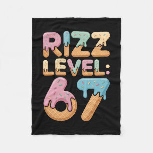 Rizz Level 67 Meme T-shirt Ijsdruppel Meme Zes Z Fleece Deken