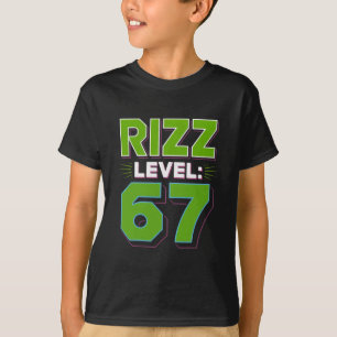 Rizz Level 67 Meme T-shirt Jeugdtrend Zes Zeven 6