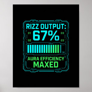 Rizz Output 67% Aura Efficiëntie Maxed Tech Gamer Poster
